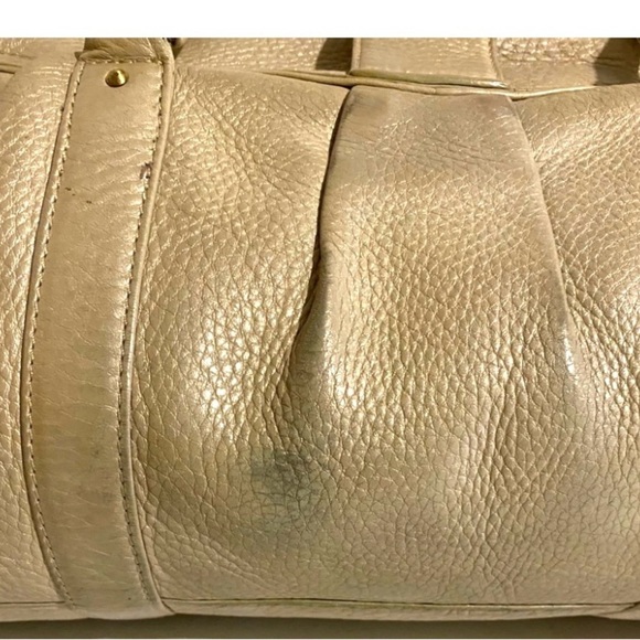 Cole haan Taupe pebbled Leather satchel Bag - Picture 4 of 11